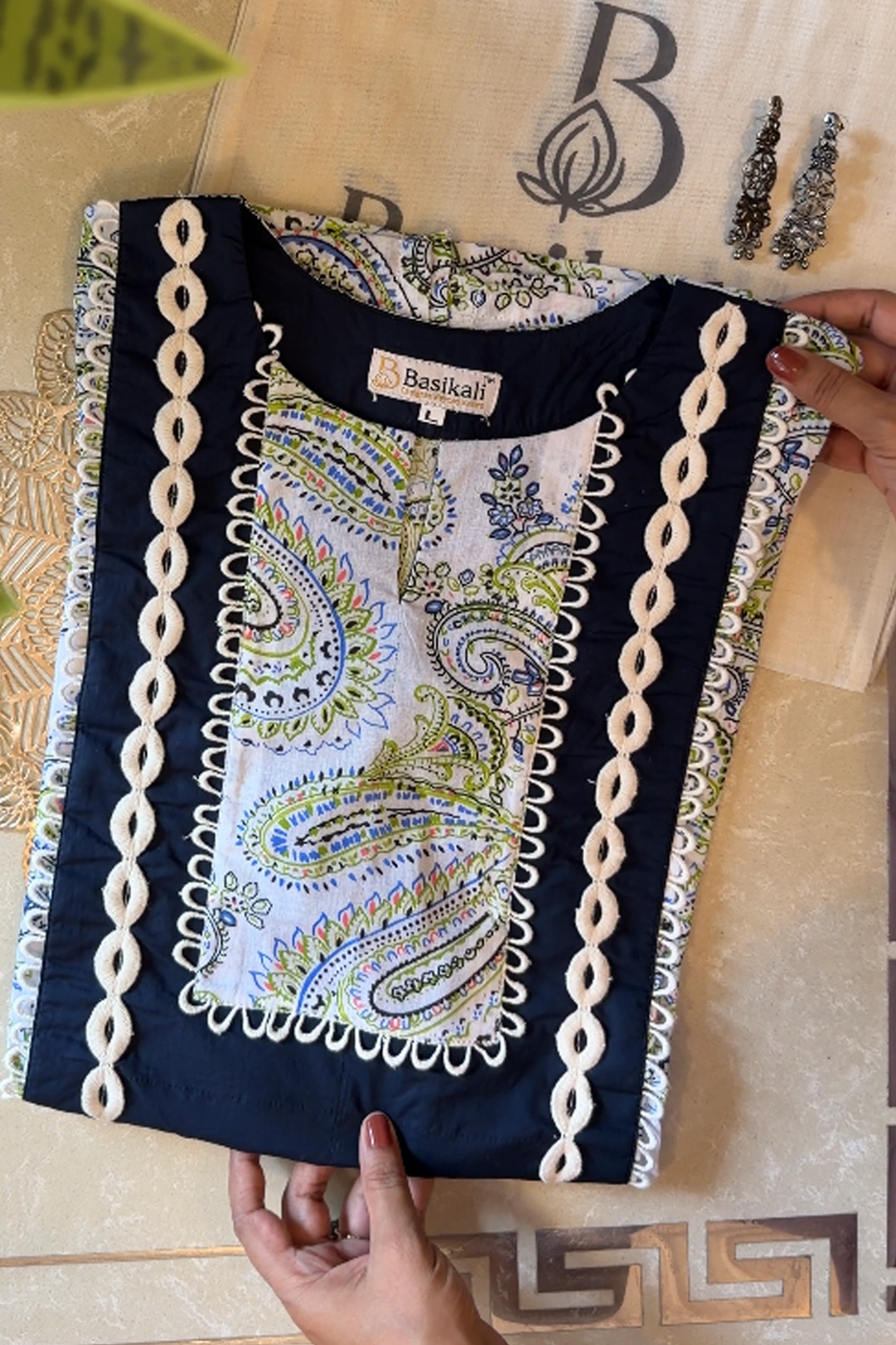 BASIKALI | Blue Paisley Farshi Set